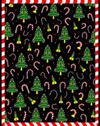Festive Green Christmas Tree Candy Cane Whimsy Rug