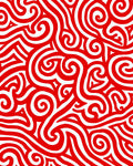 Bold Red Swirling Lines Rug