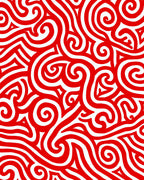 Bold Red Swirling Lines Rug
