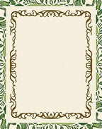 Gilded Brown Ivy Cream Border Rug