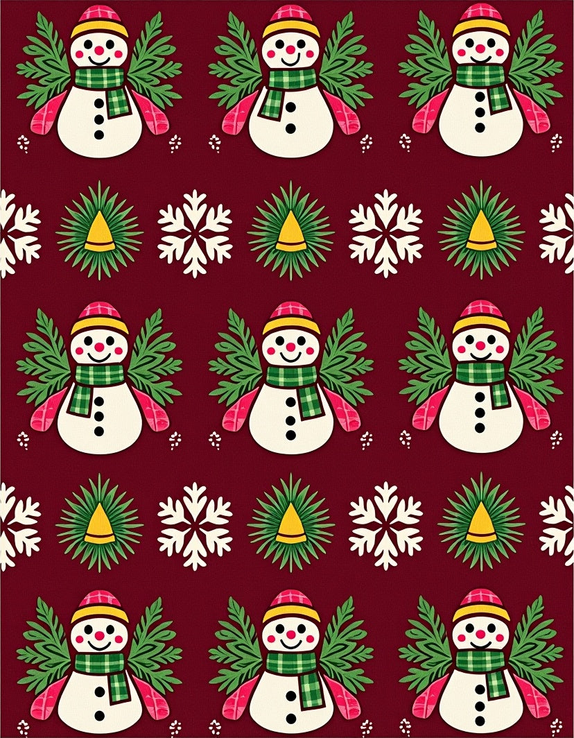 Christmas Snowman Snowflake Holiday Rug