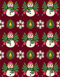 Christmas Snowman Snowflake Holiday Rug