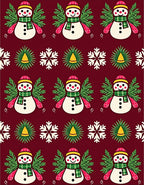Christmas Snowman Snowflake Holiday Rug