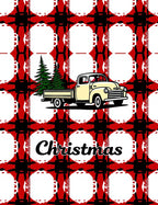 Red Black White Plaid Truck Trees Rug