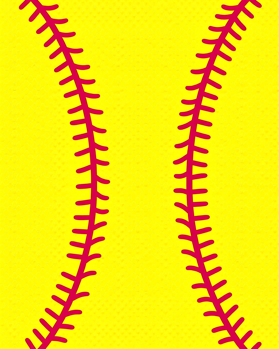 Bright Yellow Softball Stitch Rug