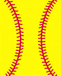 Bright Yellow Softball Stitch Rug