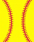 Bright Yellow Softball Stitch Rug