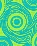 Lime Green and Teal Swirl Rug