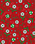 Red Football Vines Snowflakes Swirls Rug