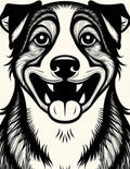 Happy Black White Dog Face Art Rug