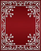 Crimson White Floral Border Accent Rug