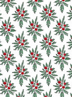 Red Berry Green Leaf Arrangement Rug