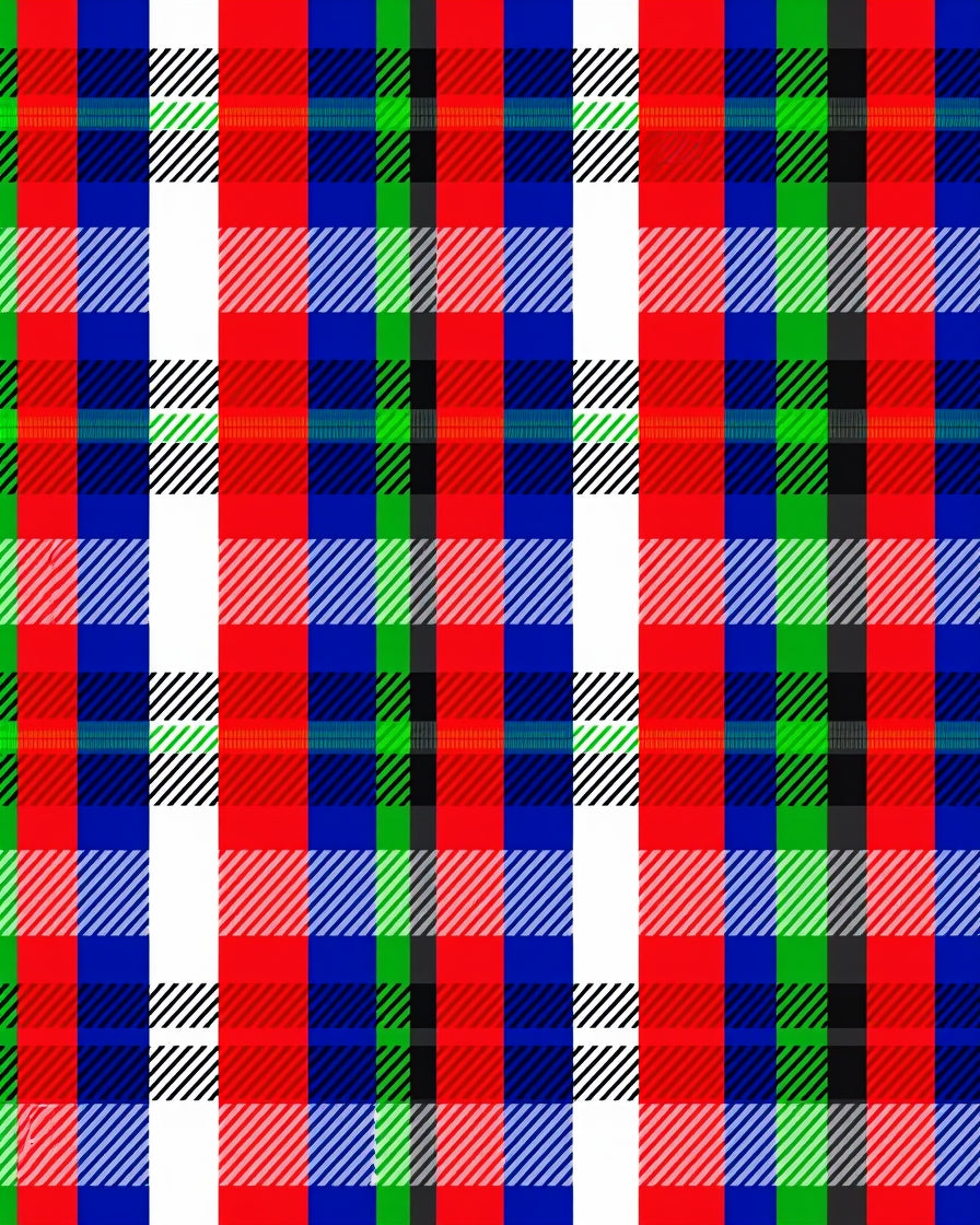 Bold Red Blue Green Plaid Rug