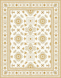 Golden Floral Medallion Cream Harmony Rug