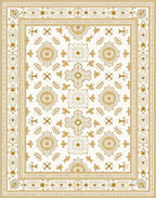 Golden Floral Medallion Cream Harmony Rug