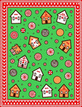 Gingerbread Houses Candy Festive Red Rug