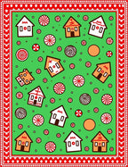 Gingerbread Houses Candy Festive Red Rug