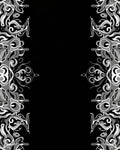 Monochrome Swirl Border Abstract Rug