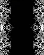Monochrome Swirl Border Abstract Rug
