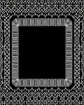 Geometric White Ornate Border Rug