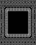 Geometric White Ornate Border Rug