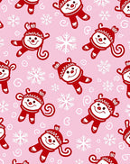 Whimsical Snowman Pink Snowflake Rug