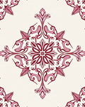 Rich Rose Petal Damask Medallion Rug