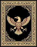 Golden Eagle Crest Black Rug