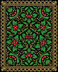 Emerald Berry Holly Garland Rug