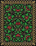 Emerald Berry Holly Garland Rug