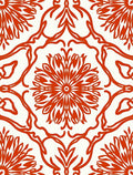 Bold Red Floral Medallion Scroll Rug