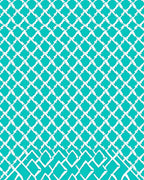 Turquoise White Diamond Lattice Rug