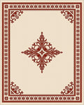 Crimson Floral Lace Border Rug