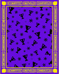 Abstract Black Trophy Stars Purple Rug