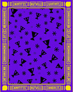 Abstract Black Trophy Stars Purple Rug