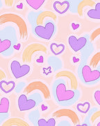 Soft Pastel Hearts Brushstrokes Rug