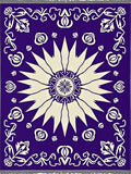 Vibrant Violet Floral Sunburst Rug