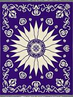 Vibrant Violet Floral Sunburst Rug