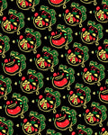 Whimsical Red Green Abstract Forms Rug