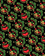 Whimsical Red Green Abstract Forms Rug
