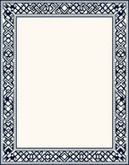 Navy Blue Interlocking Geometric Border Rug