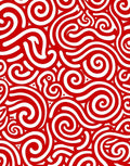Red White Swirl Abstract Rug
