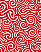 Red White Swirl Abstract Rug