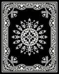 Black White Ornate Floral Mandala Rug
