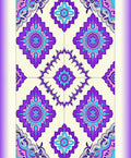 Vibrant Purple Blue Floral Medallion Rug