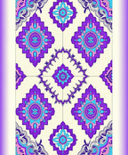 Vibrant Purple Blue Floral Medallion Rug