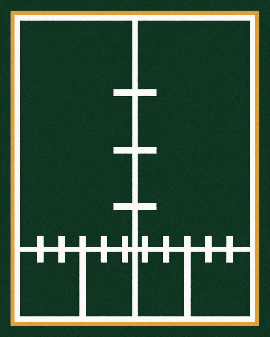 Dark Green Field Lines Rug
