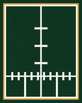 Dark Green Field Lines Rug