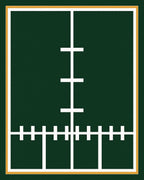 Dark Green Field Lines Rug