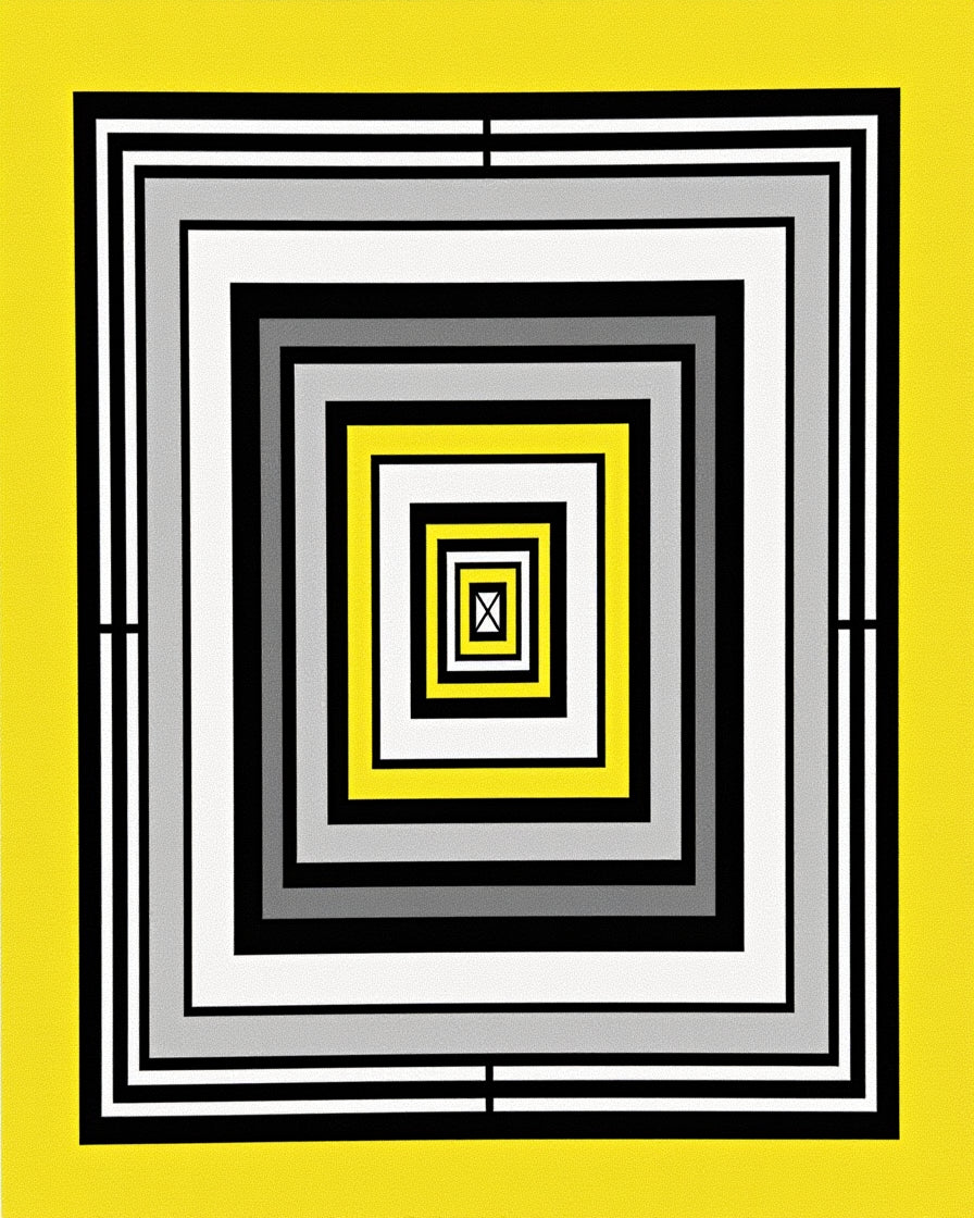 Bold Yellow Square Inlay Rug